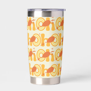Oh, the Places You'll Go   Orange Text Pattern Insulated Tumbler