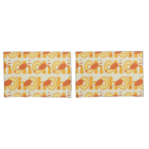 Oh, the Places You'll Go   Orange Text Pattern Pillowcase
