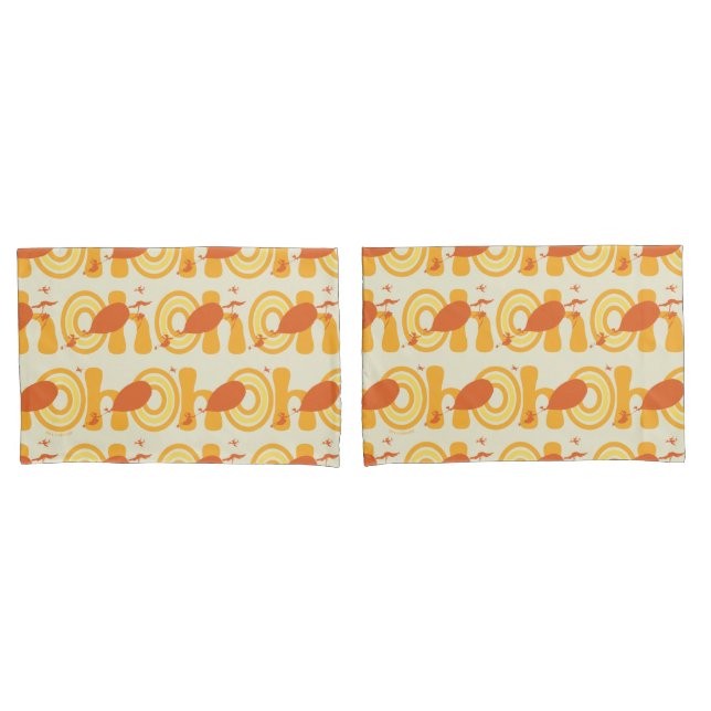 Oh, the Places You'll Go | Orange Text Pattern Pillowcase (Front-Set)