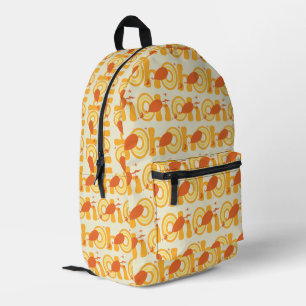 Oh, the Places You'll Go Orange Text Pattern Printed Backpack