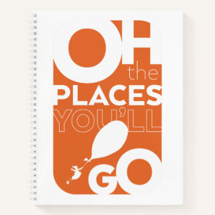 Oh, The Places You'll Go! Orange Typeography Notebook