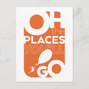 Oh, The Places You'll Go! Orange Typeography Postcard