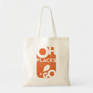 Oh, The Places You'll Go! Orange Typeography Tote Bag