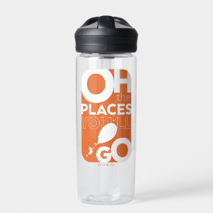 Oh, The Places You'll Go! Orange Typeography Water Bottle