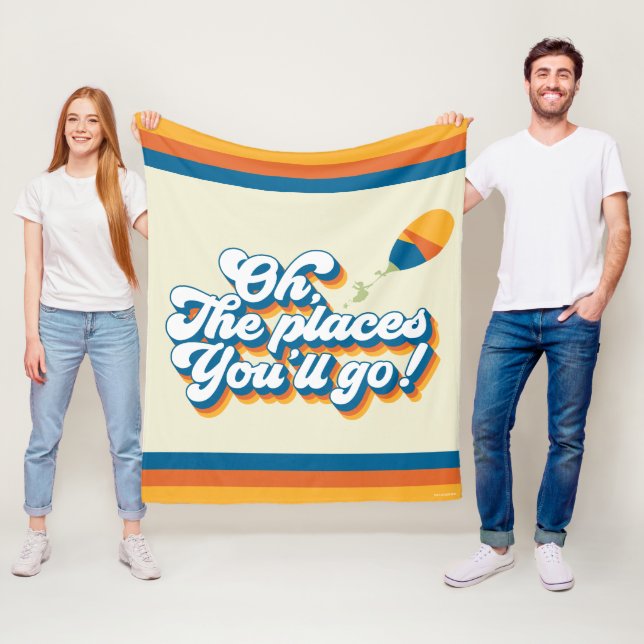 Oh, The Places You'll Go! Quote with Balloon Fleece Blanket (In Situ)