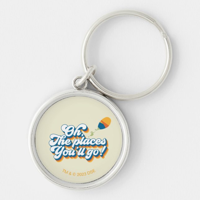 Oh, The Places You'll Go! Quote with Balloon Key Ring (Front)