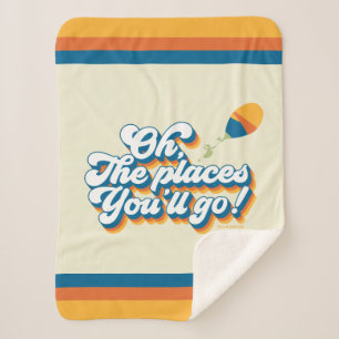 Oh, The Places You'll Go! Quote with Balloon Sherpa Blanket
