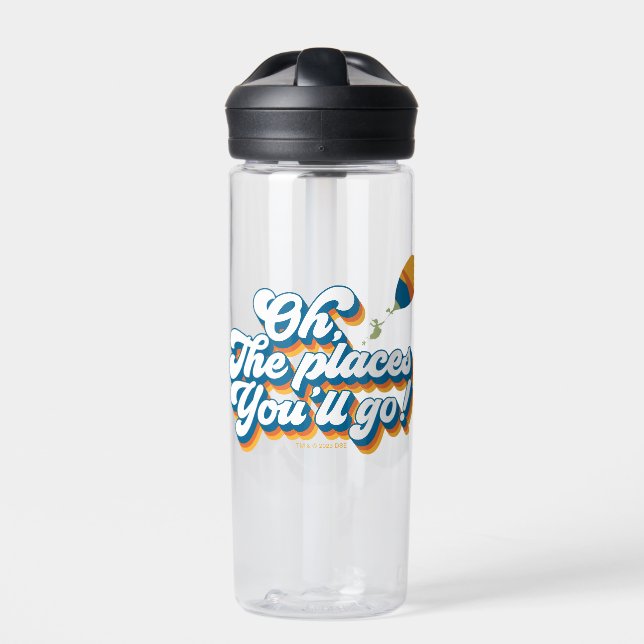 Oh, The Places You'll Go! Quote with Balloon Water Bottle (Front)