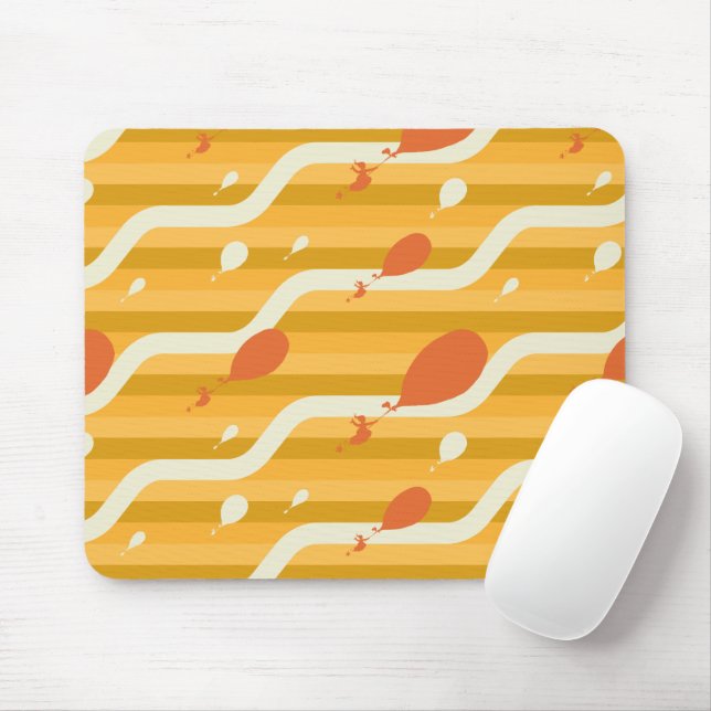 Oh, The Places You'll Go! Retro Balloon Pattern Mouse Mat (With Mouse)