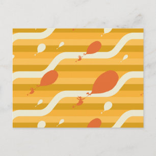 Oh, The Places You'll Go! Retro Balloon Pattern Postcard