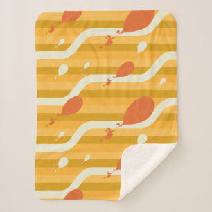 Oh, The Places You'll Go! Retro Balloon Pattern Sherpa Blanket