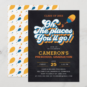 Oh, The Places You'll Go! Retro Graduation Invitation