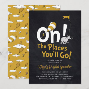 Oh, The Places You'll Go! Retro Graduation Invitation