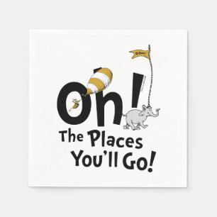Oh, The Places You'll Go! Retro Graduation Napkin