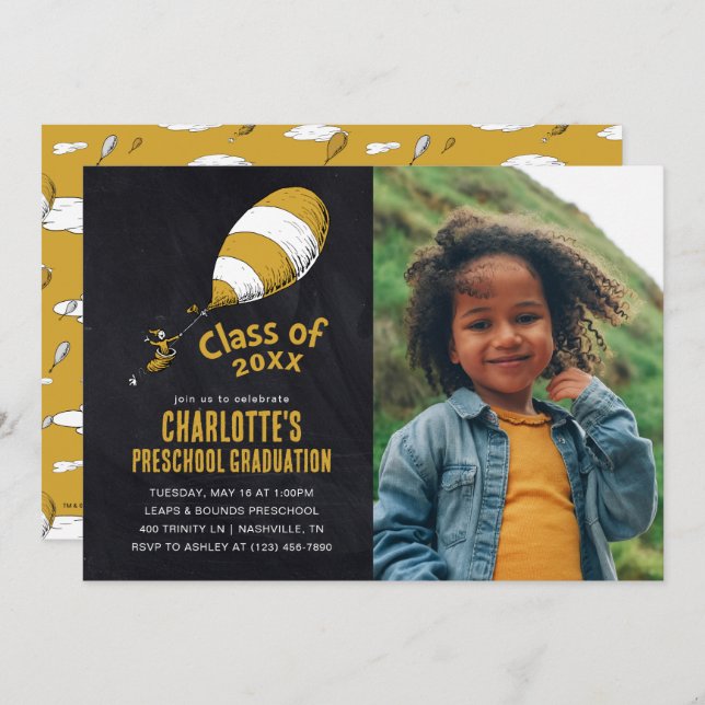 Oh, The Places You'll Go! Retro Graduation Photo Invitation (Front/Back)