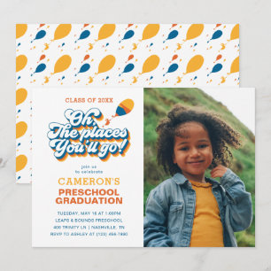 Oh, The Places You'll Go! Retro Graduation Photo Invitation
