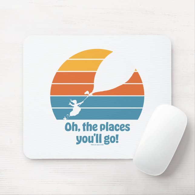 Oh, The Places You'll Go! Retro Sunset Mouse Mat (With Mouse)