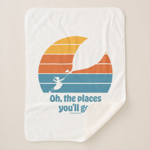 Oh, The Places You'll Go! Retro Sunset Sherpa Blanket