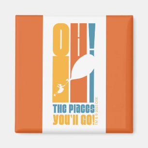 Oh, The Places You'll Go! Tall Retro Typography Magnet