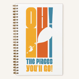 Oh, The Places You'll Go! Tall Retro Typography Notebook