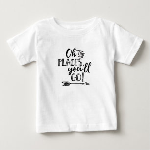 Oh the places you'll go typography kids T-shirt