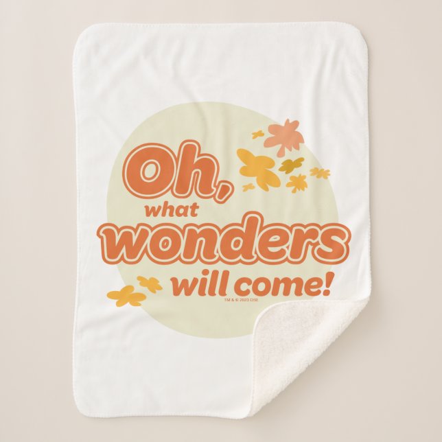 Oh, The Places You'll Go! "What Wonders Will Come" Sherpa Blanket (Front)