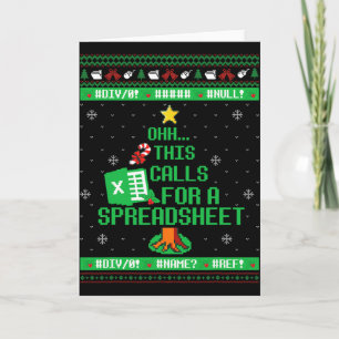 Oh This Calls For A Spreadsheet Christmas Excel Ug Card