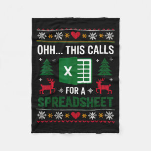 Oh This Calls For A Spreadsheet Christmas Fleece Blanket