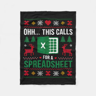Oh This Calls For A Spreadsheet Christmas  Fleece Blanket