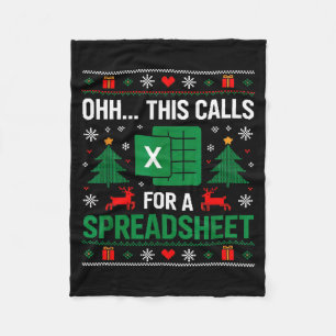 Oh This Calls For A Spreadsheet Christmas Fleece Blanket
