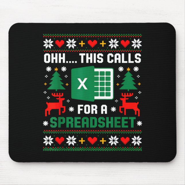 Oh This Calls For A Spreadsheet Christmas Santa Ex Mouse Mat (Front)