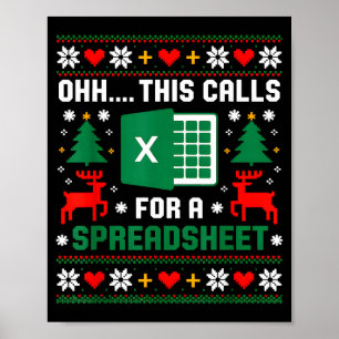 Oh This Calls For A Spreadsheet Christmas Santa Ex Poster