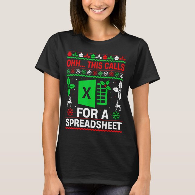 Oh This Calls For A Spreadsheet Christmas Sweater  (Front)