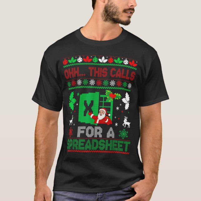 Oh This Calls For A Spreadsheet Christmas Sweater  (Front)