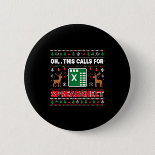 Oh This Calls For A Spreadsheet Christmas Sweater 6 Cm Round Badge