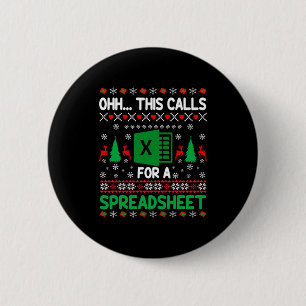 Oh This Calls For A Spreadsheet Christmas Sweater 6 Cm Round Badge