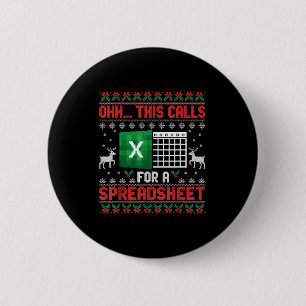 Oh This Calls For A Spreadsheet Christmas Sweater 6 Cm Round Badge