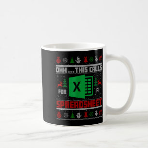 Oh This Calls For A Spreadsheet Christmas Sweater Coffee Mug