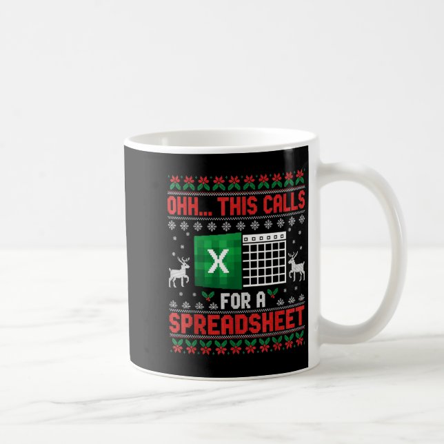 Oh This Calls For A Spreadsheet Christmas Sweater  Coffee Mug (Right)