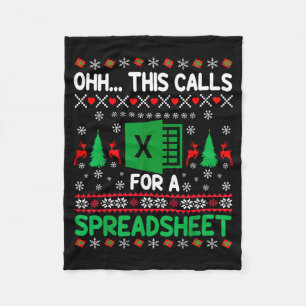 Oh This Calls For A Spreadsheet Christmas Sweater Fleece Blanket