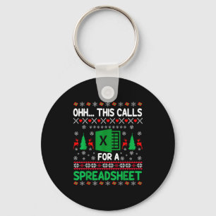 Oh This Calls For A Spreadsheet Christmas Sweater Key Ring