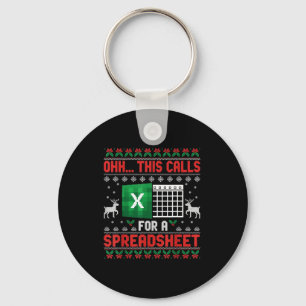 Oh This Calls For A Spreadsheet Christmas Sweater Key Ring
