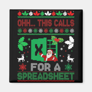 Oh This Calls For A Spreadsheet Christmas Sweater Magnet