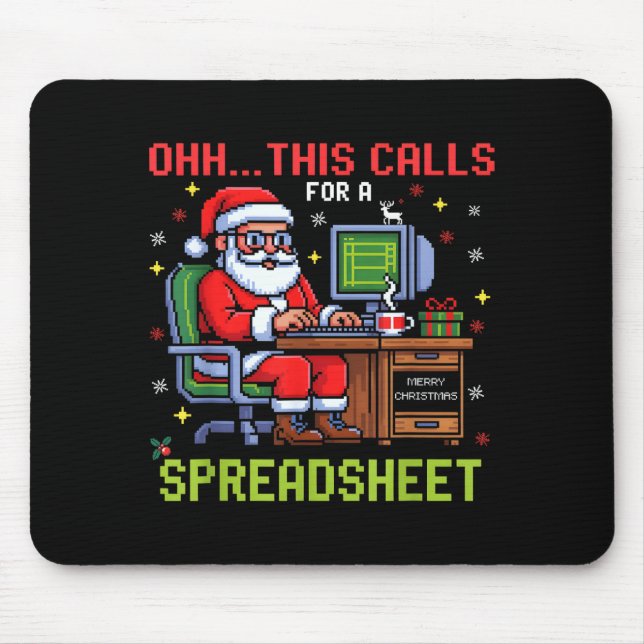 Oh This Calls For A Spreadsheet Christmas Sweater  Mouse Mat (Front)