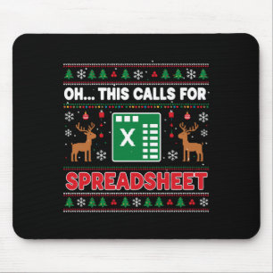 Oh This Calls For A Spreadsheet Christmas Sweater Mouse Mat