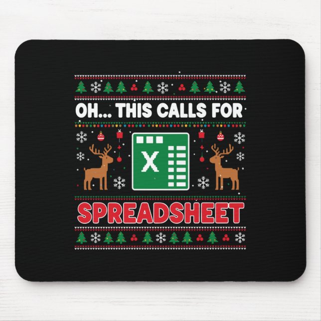 Oh This Calls For A Spreadsheet Christmas Sweater  Mouse Mat (Front)