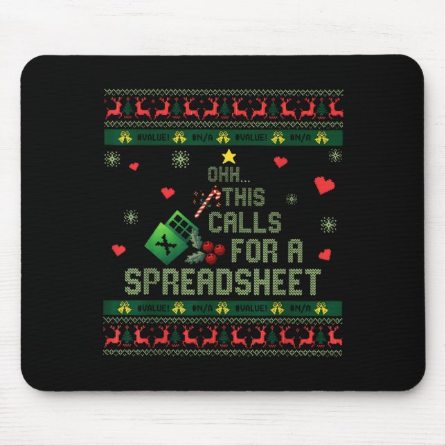 Oh This Calls For A Spreadsheet Christmas Sweater  Mouse Mat (Front)