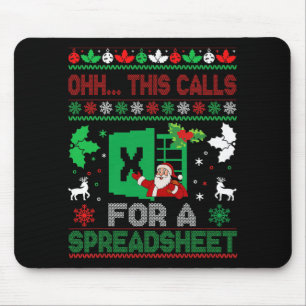 Oh This Calls For A Spreadsheet Christmas Sweater Mouse Mat
