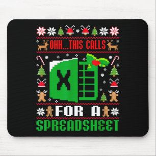 Oh This Calls For A Spreadsheet Christmas Sweater  Mouse Mat