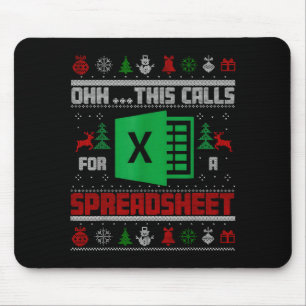 Oh This Calls For A Spreadsheet Christmas Sweater  Mouse Mat